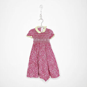 Emily Lacey Smocked Pink Floral Dress embroidered preppy collared cotton 2